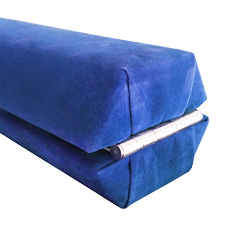 EZ GLAM 9.5 ft Folding Balance Beam Skill Performance Home Training Gymnastics Equipment (Blue, 9.5)