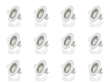 sweet led® 12 Stück x Einbaustrahler Set Led GU10 3W Warmweiß 230V Einbau Rahmen | Einbauspots |Einbauleuchten |Einbaulampen 