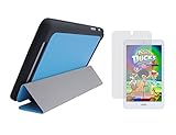Denim Blue Slim Folding Folio Cover Case and Clear Screen Protector for Acer Iconia Tab 8 (Model A1-860 Only)