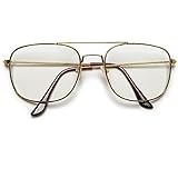 Transitional Photochromatic Non Prescription Clear Lens Classic Aviator Glasses/Sunglasses (U.S. Flag Pouch and Soft Capsule Case Included)