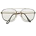 Transitional Photochromatic Non Prescription Clear Lens Classic Aviator Glasses/Sunglasses (U.S. Flag Pouch and Soft Capsule Case Included)