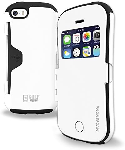 Phone Wallet Flip cover Phonefoam VIEW case for Apple iphone 5 / 5c / 5s / SE (White)