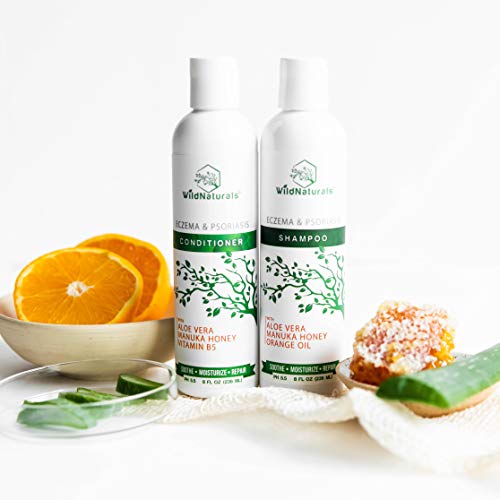 Wild Naturals Eczema Psoriasis Shampoo 98 Natural, 80 Organic, Sulfate Free, Soothing, Anti