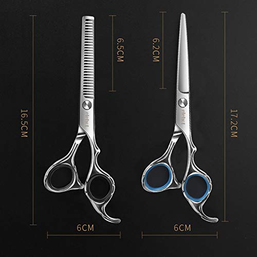 ELEHOT Hair Scissors Professional Barber Cutting Scissors Kit Stainless Steel Scissors/Shears 6 inch (17cm) with Black Storage Case (large) - Thumbnail 6