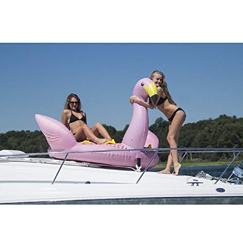 Swim Central Inflatable Lay-on Flamingo Towable Float, 82-Inch