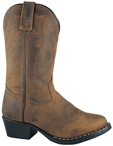Smoky Children's Kid's Oiled Distress Brown Leather Western Cowboy Boot