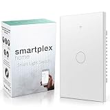 Smart Wifi Light Switch - Modern Day Light Switch, 1 Gang LED Back-Lit Control Lighting from Anywhere - Easy In-Wall Installation - Includes App for iOS & Android Works With Alexa, Google Home, IFTTT