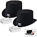 NJ Novelty - Black Felt Top Hat, Costume Dress Up Party Hat, Set of 2