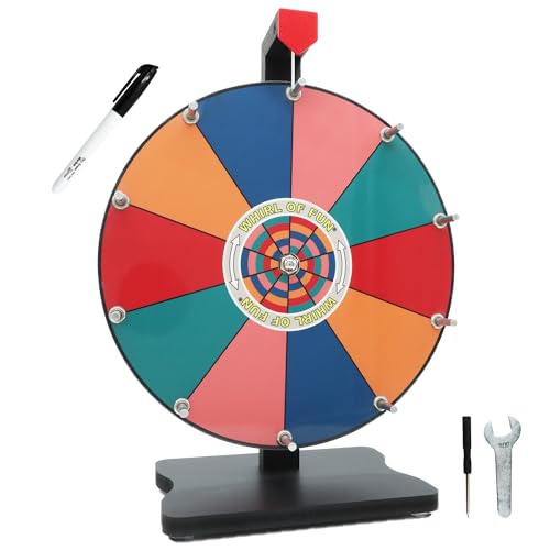 Whirl of Fun 12 Inch Prize Wheel Spinning Wheel for Prizes with Stand
