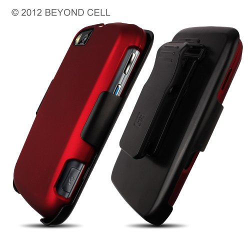 Beyond Cell 3-In-1 Combo Case and Holster for Motorola Admiral - Non-Retail Packaging - Red