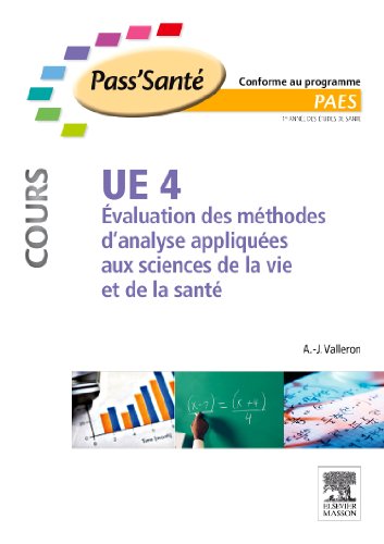 UE4 Évaluation des méthodes d'analyse appliquées aux sciences de la vie et de la santé