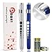 Opoway Nurse Penlight with Pupil Gauge LED Medical Pen Light for Nurses Doctors with Batteries Included 2ct, Silver and Blue