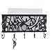 Key Hooks for Wall with Mail Holder and Organizer by My Tidy Family - Metal Basket with Hanging Hooks for organizing Keys Mail Sunglasses Cell Phone Lipstick Lanyards Wallets and Other Accessories