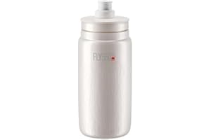 Elite Fly Bottle 550ml Lightweight Cycling Water Bottle with Textured Grip, BPA-Free, Pearly White, Professional Race Perform