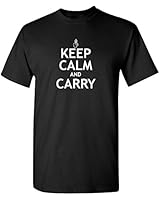 Keep Calm and Carry Gun 2nd Amendment Hunter Funny T Shirt XL Black