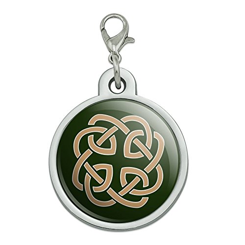 Celtic Knot Love Eternity Chrome Plated Metal Pet Dog Cat ID Tag - Large