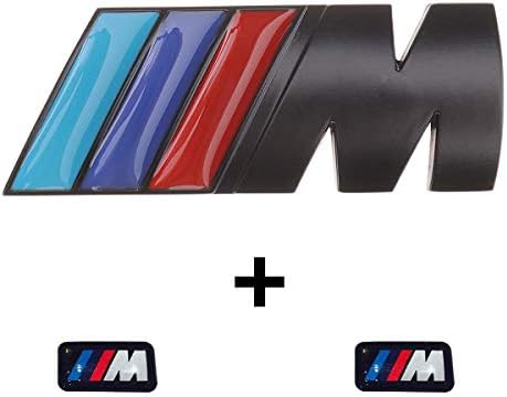 BMW M Power Badge Tri Color, Trunk Badge,Rear Emblem Car Decal Logo Sticker for All Models BMW 1 3 5 7 Series E30 E36 E46 E34 E39 E60 E65 E38 X1 X3 X5 X6 Z3 Z4 (black)