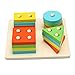 Arshiner Wooden Geometric Sorting Board Educational Shape Color Recognition Stack and Sort Board