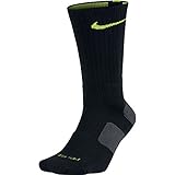 Nike Elite Basketball Crew Socks (LG (Men's Shoe 8-12, Women's Shoe 10-13), BLACK/VOLT/VOLT)