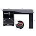 WLIVE Corner Computer Desk with Bookshelves and File Cabinet L-Shaped Desk in Black