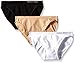 Calvin Klein Women's 3 Pack Pure Seamless Bikini Panty, Black/White/Bare, Large