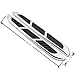 2x JDM Style Custom Chrome Plated & Black Decorative Air Flow Intake Turbo Bonnet Hood Side Vent Cover 3M Self-adhesive Stick On For Car SUV Sedan Coupe