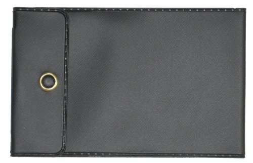 Black Vinyl Checkbook Cover for End-Stub Wallet Checks