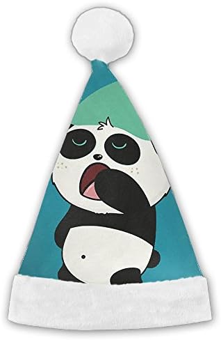 HUE Party Costume Good Night Panda Christmas Hat XMas Santa Hat Festive Holiday Beanies For Women Men Kids