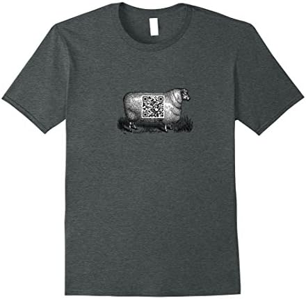 Mens Sheep - QR Code shirt - Sci-Fi android fiction lovers XL Dark Heather
