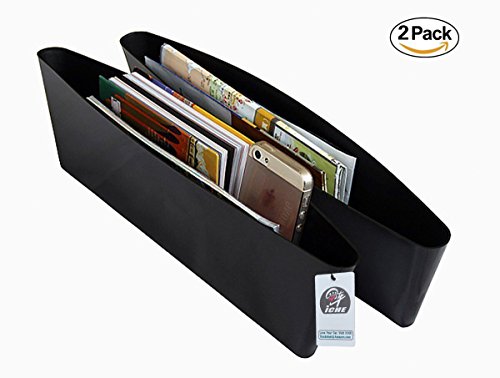 ICHE Car Seat Side Pocket Catch Caddy Magic Box for Car Side Gap Organizer for Wallet, Phones, Coins & Glasses-Spacious Best Car Storage - Pack of 2