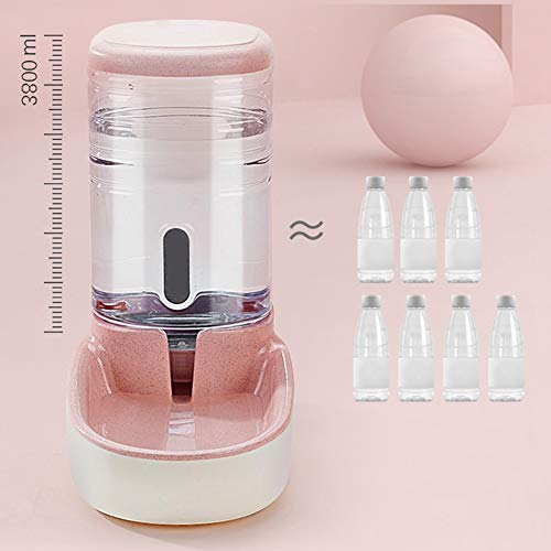 Yinrunx Automatic Dog Water Bowl with Wide Bowl for Dogs Cats Pets Puppy Kitten with 3.8 L Capacity, Gravity Waterer Easy Cleaning Safety Twist Mouth Ring with Dog Food Recipe Ebook
