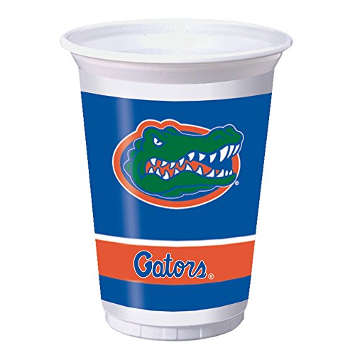 Creative Converting 8 Count University of Florida Plastic Cups, 20 oz, Orange/Blue