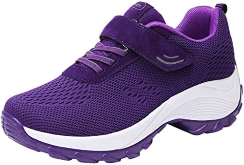 [Arch Support Mesh Running Shoes Women, Lightweight Flying Weaving Breathable Lace Up and Velcro Sneakers 2019 Summer