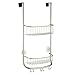 mDesign Over-the-Door Shower Caddy for Bathroom for Shampoo/Conditioners and Hooks for Razors, Loofa's and more, Satin