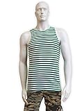 Genuine Russian Telnyashka Military Navy Marines T-Shirt Green Medium