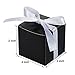 AWELL Black Gift Candy Box Bulk 2x2x2 inches with White Ribbon Party Favor Box,Pack of 50