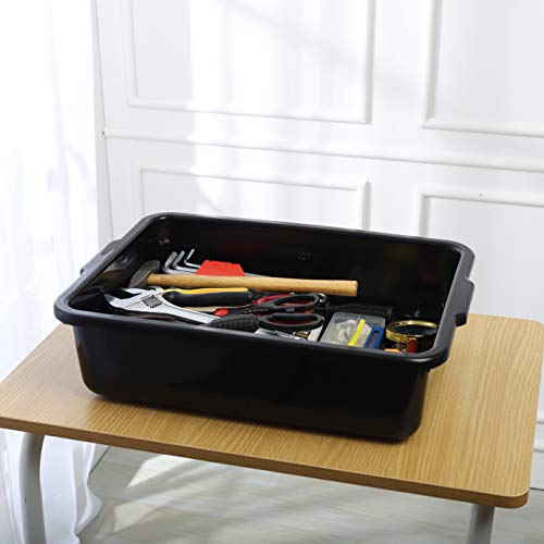 Commercial Black White Plastic Bus Tubs Box/Tote Box, 13 Liter Plastic