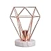 Lampworks Rose Gold Lamps Table Lamp Bedroom Decor Bedside Lamp Diamond Shape Night Stand Lamp Marble Base Desk Lamp for Bedroom Living Room(Bulb Not Included)