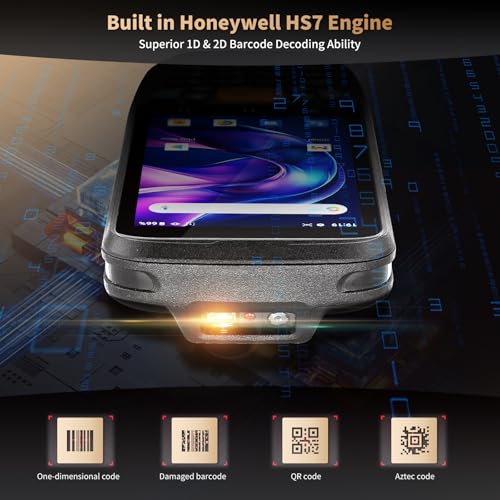 NETUM Android 11 Handheld Barcode Scanner Q500, 4+64GB Mobile Computer, Honeywell HS7 1D 2D Bar Code Scan Engine, 4"Touchscreen with 23 Keys, IP67 Wi-Fi 4G BT NFC PDA for Inventory Warehouse, Retails