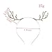 FUMUD Gold Rhinestone Antler Headband, Wire Rudolf Antlers Metal Deer Ears, Christmas Hair Band, Xmas Headband, Photo Prop
