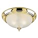 Westinghouse Lighting 6430200 Two-Light Flush-Mount Interior Ceiling Fixture, Polished Brass Finish with Frosted Swirl Glass White