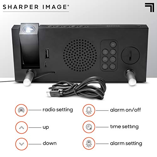SHARPER IMAGE Projection Alarm Clock, Project The Time on Wall or