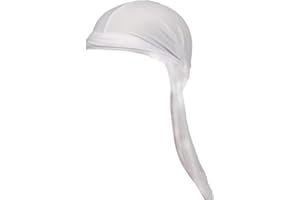 Fxhixiy Cotton Stretchable Premium Durag 360 Waves Extra Long Tail Straps for Men