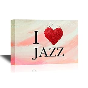 Canvas Wall Art - I Love Jazz Quotes - Gallery Wrap Modern Home Art | Ready to Hang - 12x18 inches