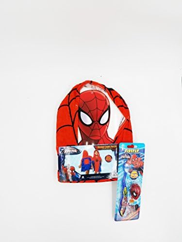 Ultimate Spiderman Hooded Towel Pancho and Spiderman Firefly Toothbrush with Cap