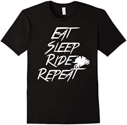 Men's Motorcycle - Eat Sleep Ride Repeat Graphic T-Shirt XL Black