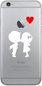 Boy kissing Girl WHITE & RED vinyl decal sticker for Apple iphone 6 (4.7 inch screen)
