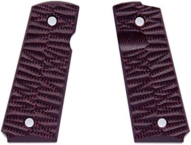 Hoffner Blood Chiseled G10 Pistol Grips for 1911 Compact with Horizontal Texture to Control Recoil