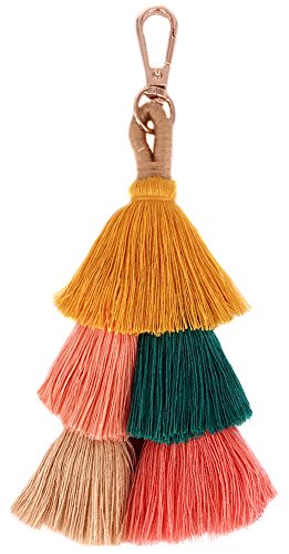 QTMY Big Pom Pom Tassel Bag Pendant Charm Keyring Keychain for Women Purse Handbag Decor