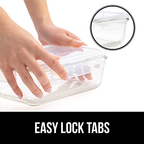 Gorilla Grip Original Premium Glass Food Storage Containers with Lid, 5 Pack of 28.5 oz Size, Microwave, Dishwasher Safe, Saver Container for Fridge, Kitchen Meal Prep, Airtight Lids, Commercial Grade